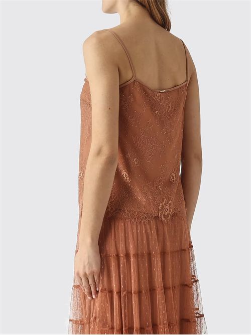 Top smerlato ricamato in pizzo TWINSET | TP2774/13168